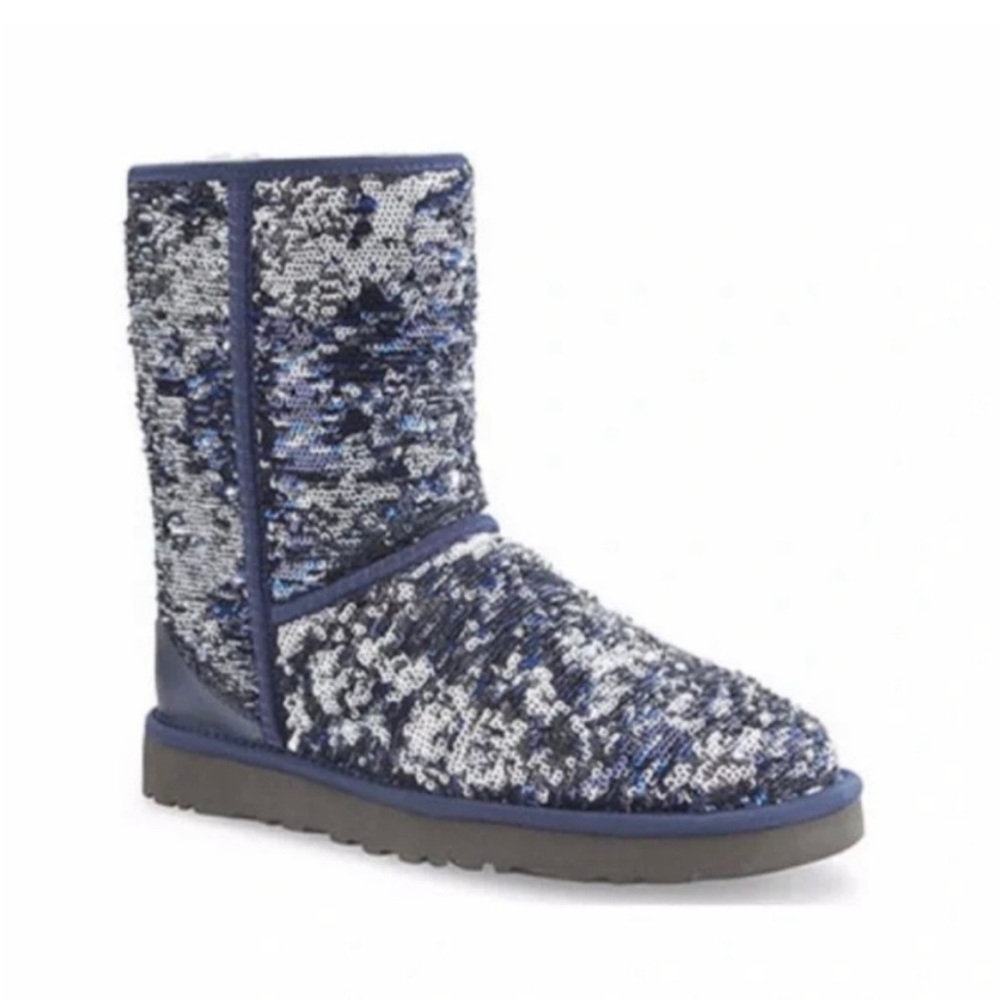 UGG Sparkly Blue and Silver Boots